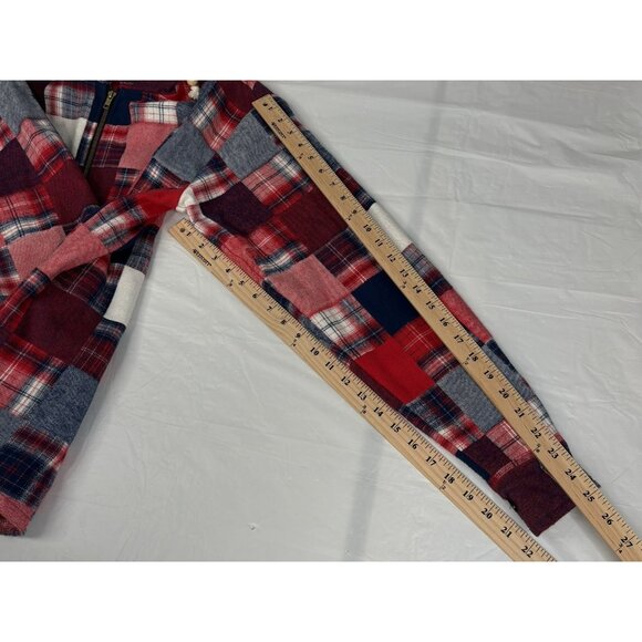 Vermont Flannel Co Hooded Men's XS Cottage Cozy Patchwork Plaid Full Zip Jacket - Picture 16 of 16